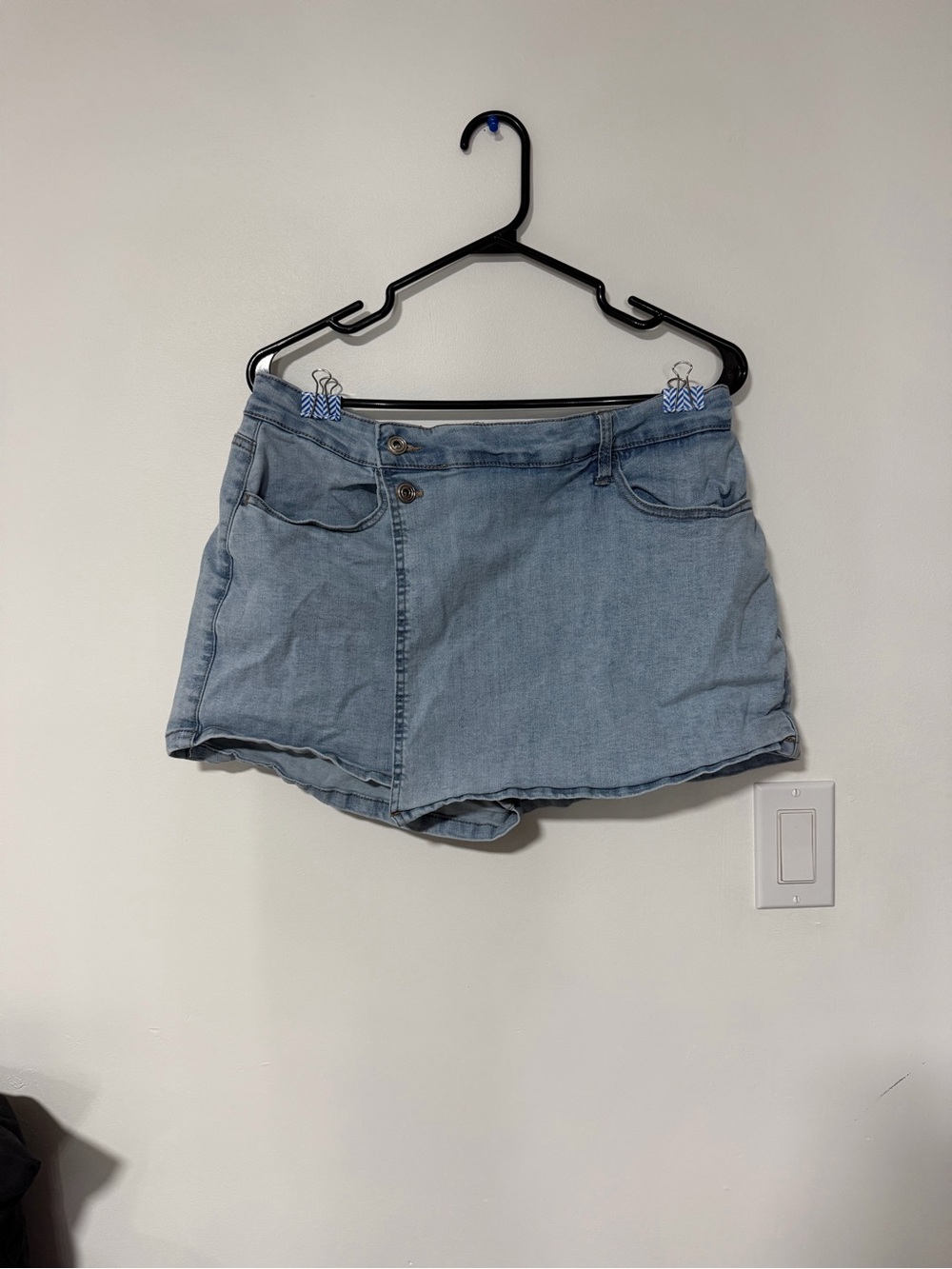 Winners Light Blue Denim Skort-Style Jean Shorts